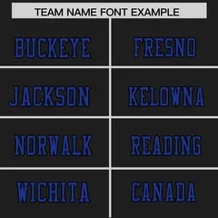 Black Royal Shoulder Star Pattern Flag Football Jersey 3