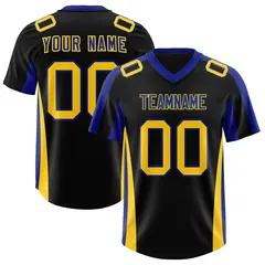 Black Royal Side Stripe Authentic Football Jersey