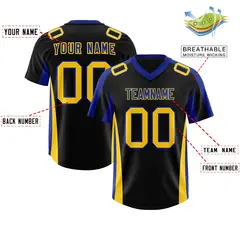 Black Royal Side Stripe Authentic Football Jersey 2