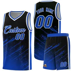 Black Royal Splash Basketball Uniforms for Summer Camp 1