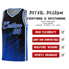 Black Royal Splash Basketball Uniforms for Summer Camp 2