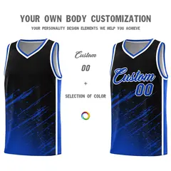 Black Royal Splash Basketball Uniforms for Summer Camp 3