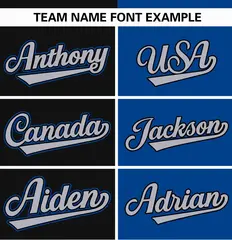 Black Royal Stripe-Solid Combo Authentic Baseball Jersey 3