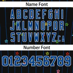 Black Royal Stripe Star Pattern Authentic Baseball Jersey 4