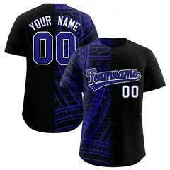 Black Royal Tribal Split Baseball Jersey 1