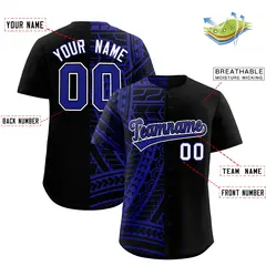 Black Royal Tribal Split Baseball Jersey 2