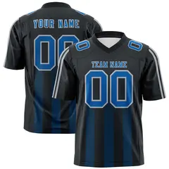Black Royal Vertical Fine Stripe Gradient Football Jersey