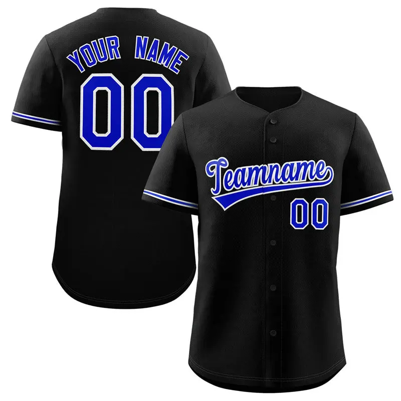 Black Royal-White Classic Authentic Baseball Jersey