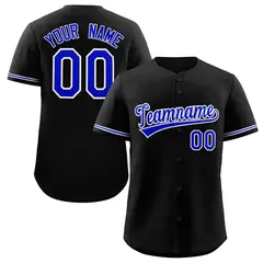 Black Royal-White Classic Authentic Baseball Jersey 1