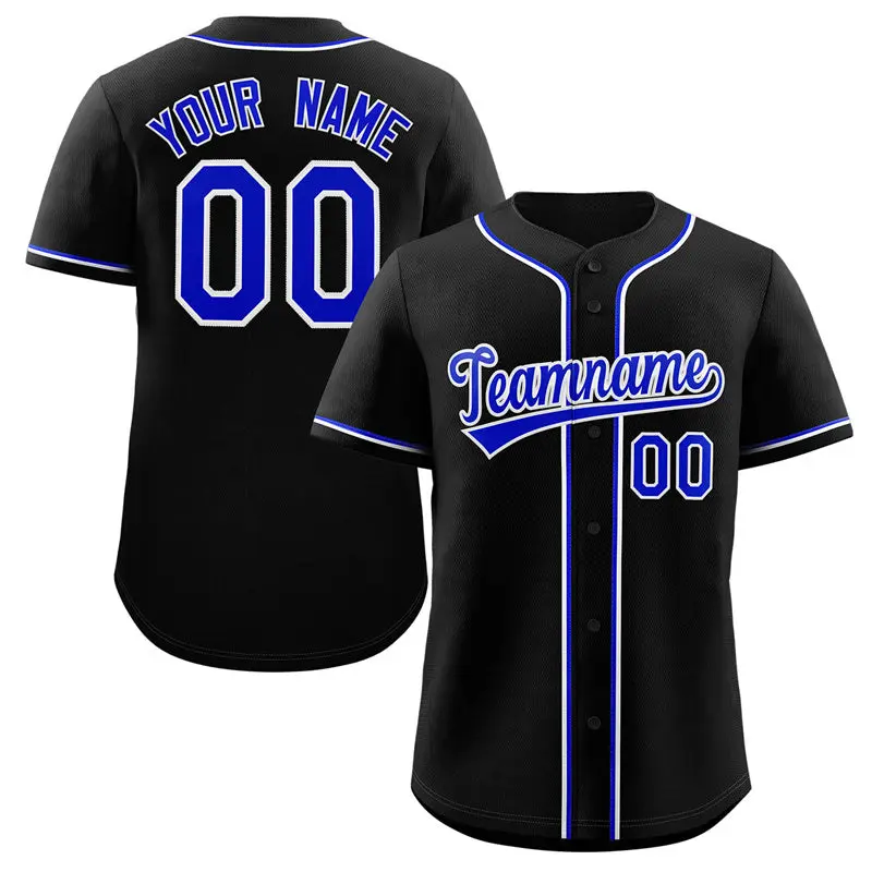 Black Royal-White Classic Authentic Baseball Jersey