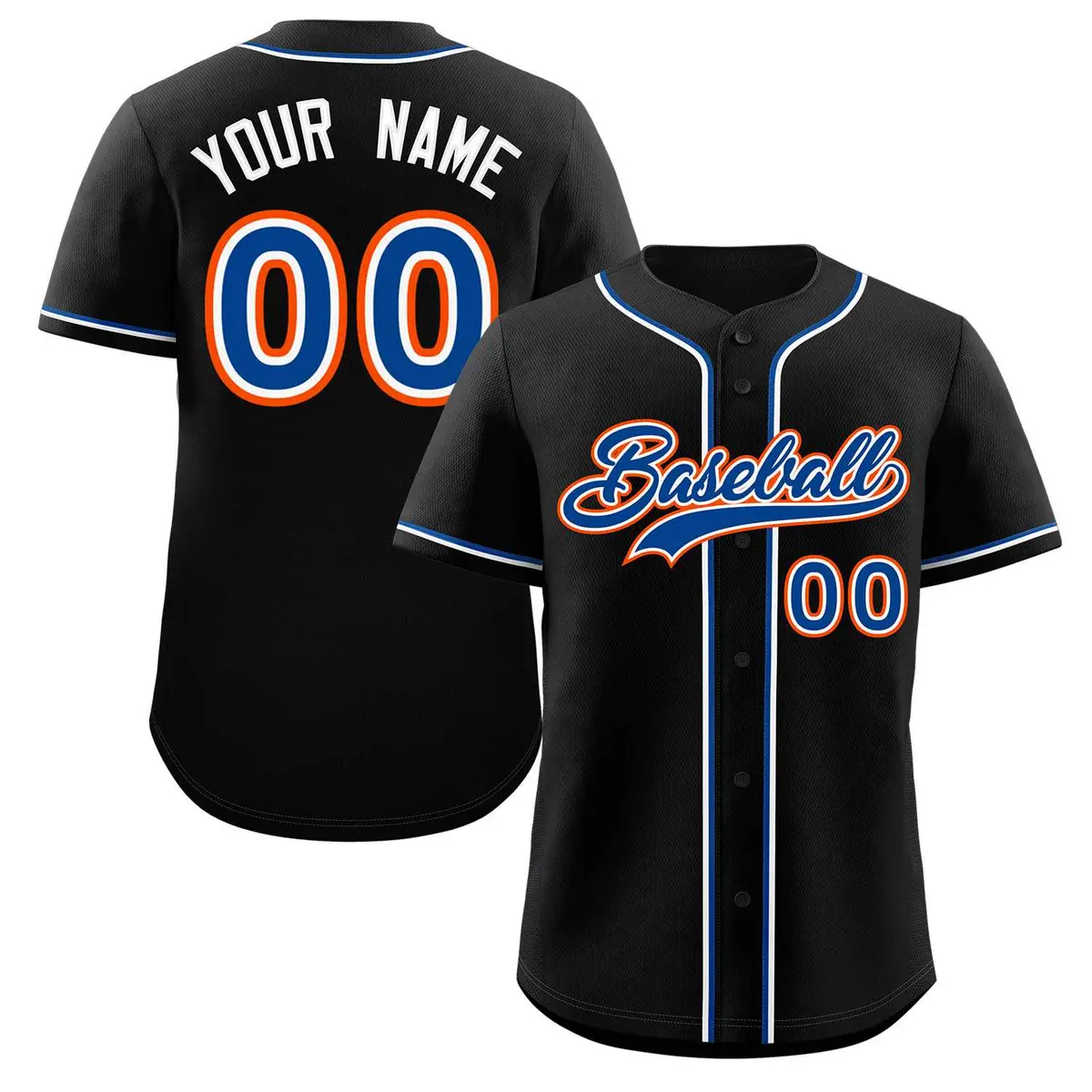 Black Royal-White Classic Authentic Baseball Jersey