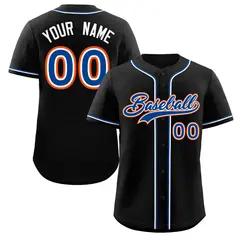 Black Royal-White Classic Authentic Baseball Jersey