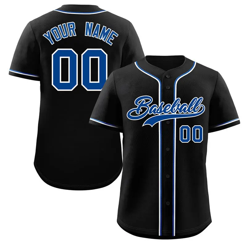 Black Royal-White Classic Authentic Baseball Jersey
