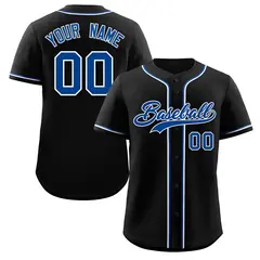 Black Royal-White Classic Authentic Baseball Jersey