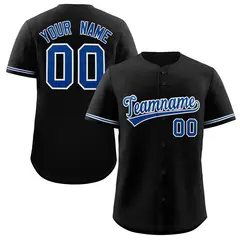 Black Royal-White Classic Authentic Baseball Jersey