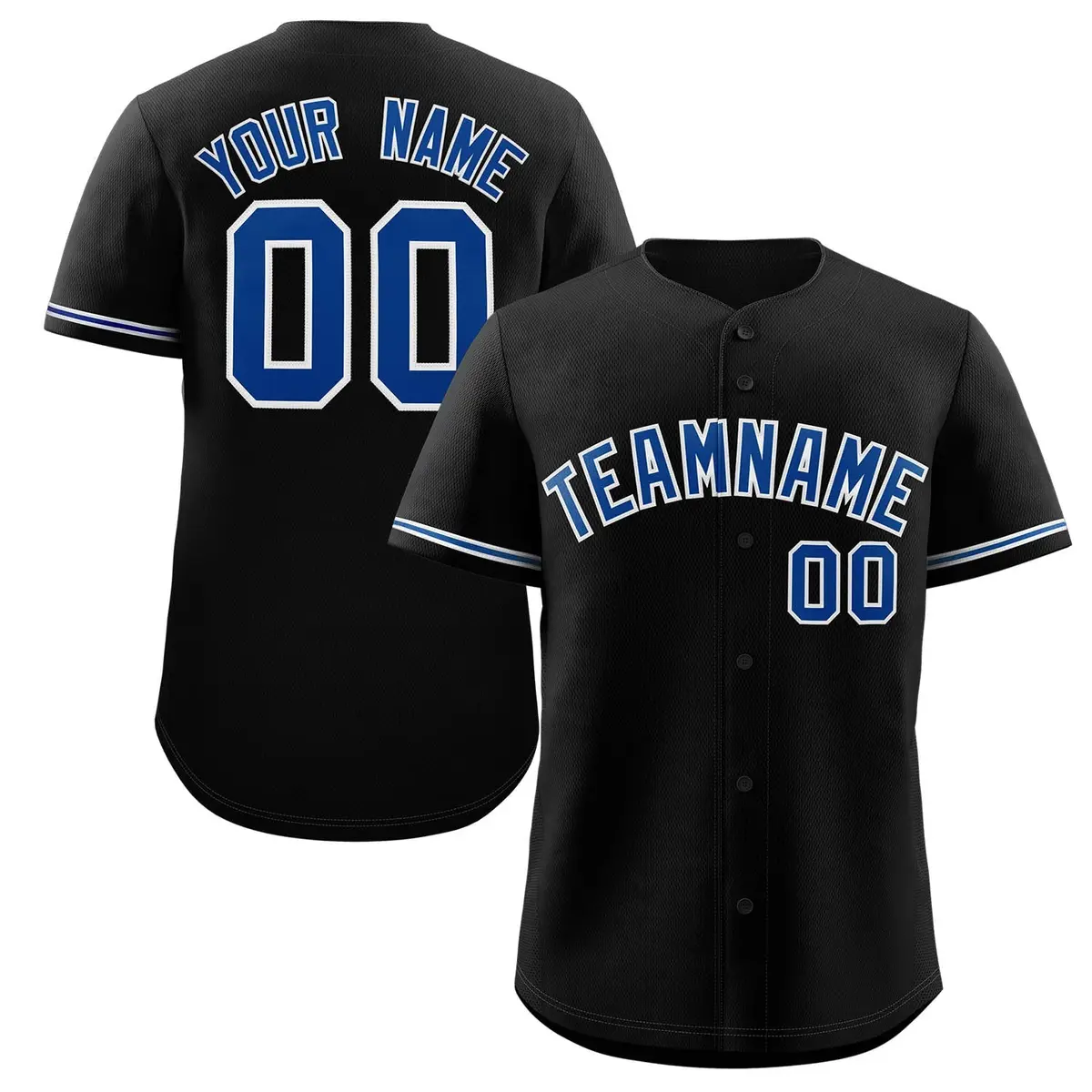 Black Royal-White Classic Authentic Baseball Jersey