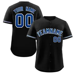Black Royal-White Classic Authentic Baseball Jersey
