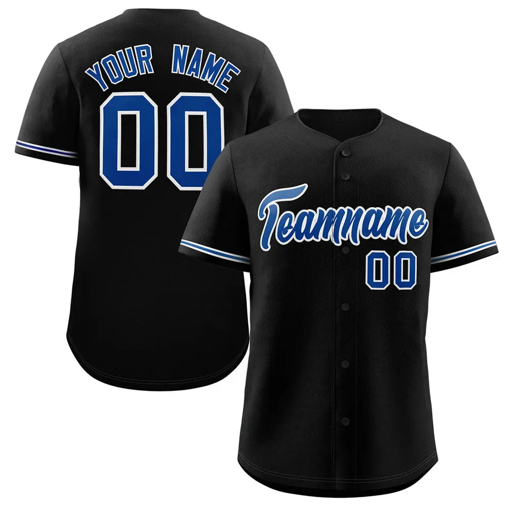 Black Royal-White Classic Authentic Baseball Jersey