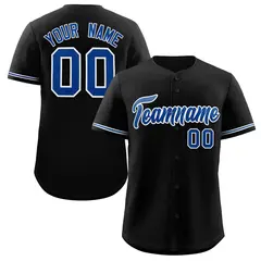 Black Royal-White Classic Authentic Baseball Jersey