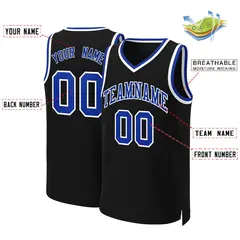 Black Royal-White Classic Basketball Jersey