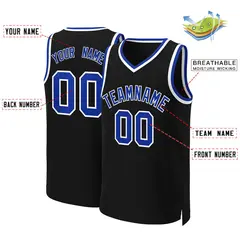 Black Royal-White Classic Basketball Jersey