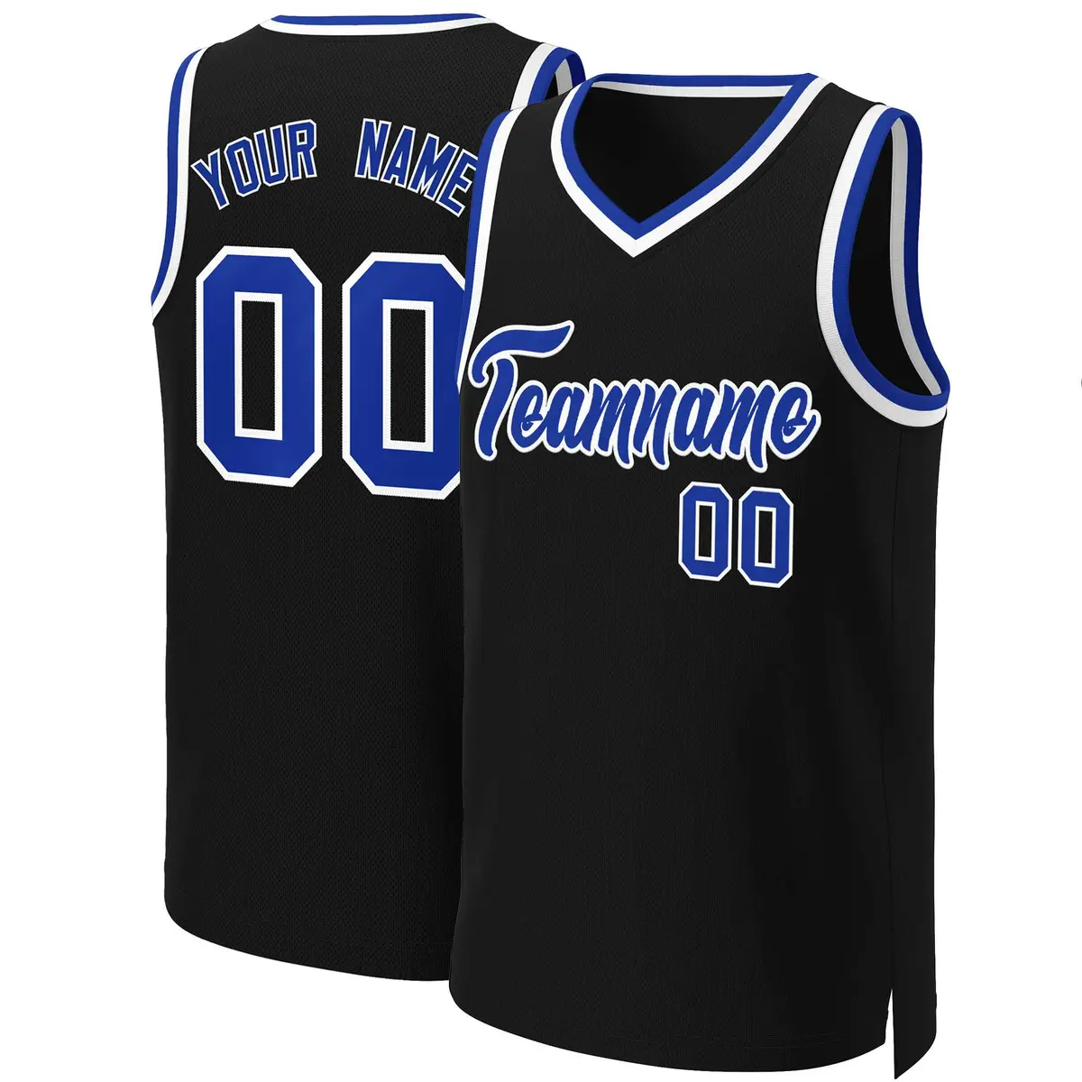 Black Royal-White Classic Basketball Jersey