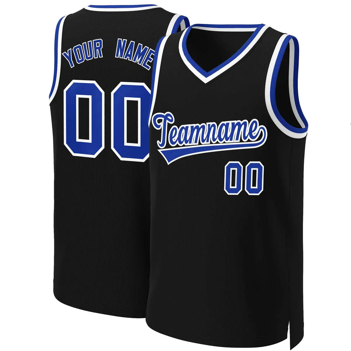 Black Royal-White Classic Basketball Jersey