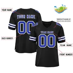 Black Royal-White Classic Style Authentic Football Jersey 2