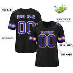 Black Royal-White Classic Style Authentic Football Jersey 2