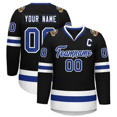 Black Royal-White Classic Style Hockey Jersey