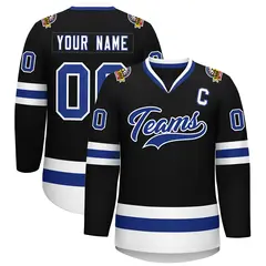 Black Royal-White Classic Style Hockey Jersey