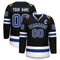 Black Royal-White Classic Style Hockey Jersey