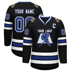 Black Royal-White Classic Style Hockey Jersey