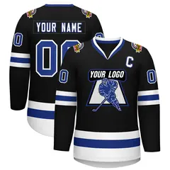 Black Royal-White Classic Style Hockey Jersey