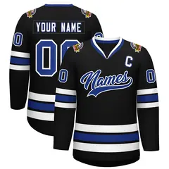 Black Royal-White Classic Style Hockey Jersey 1