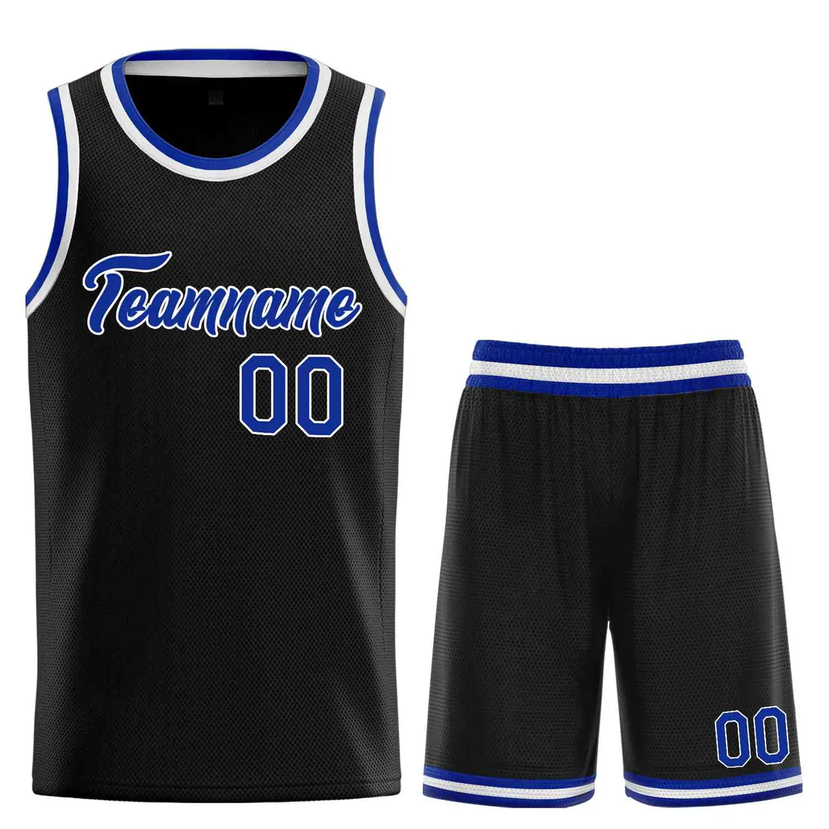 Black Royal-White Classic Team Basketball Jersey