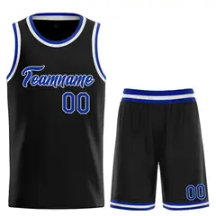 Black Royal-White Classic Team Basketball Jersey 1