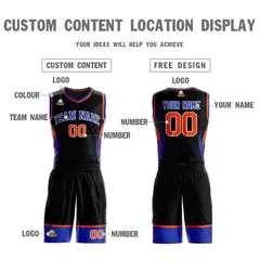 Black Royal-White Graffiti Lightning Basketball Jersey 3