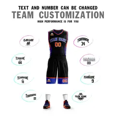Black Royal-White Graffiti Lightning Basketball Jersey 4