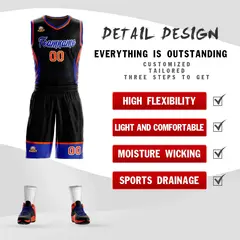 Black Royal-White Graffiti Lightning Basketball Jersey 2