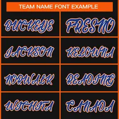 Black Royal White-Orange Classic Style Hockey Jersey 3