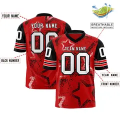 Black Royal White Star Pattern Authentic Football Jersey 2