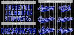 Black Royal-White Stripe Authentic Fashion Baseball Jersey 3