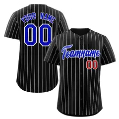 Black Royal-White Stripe Authentic Fashion Baseball Jersey