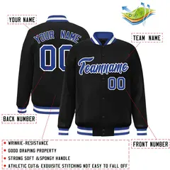 Black Royal-White Varsity Full-Snap Letterman Jacket 2