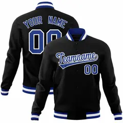 Black Royal-White Varsity Full-Snap Letterman Jacket