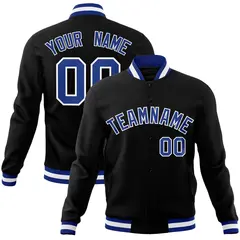 Black Royal-White Varsity Full-Snap Letterman Jacket 1