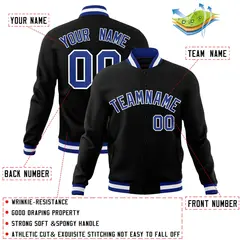 Black Royal-White Varsity Full-Snap Letterman Jacket 4