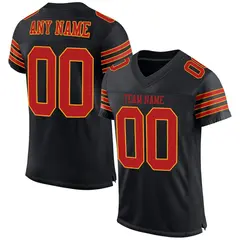 Black Scarlet-Gold Classic Mesh Authentic Football Jersey 1