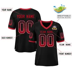 Black Scarlet-White Drift Mesh Football Jersey 2